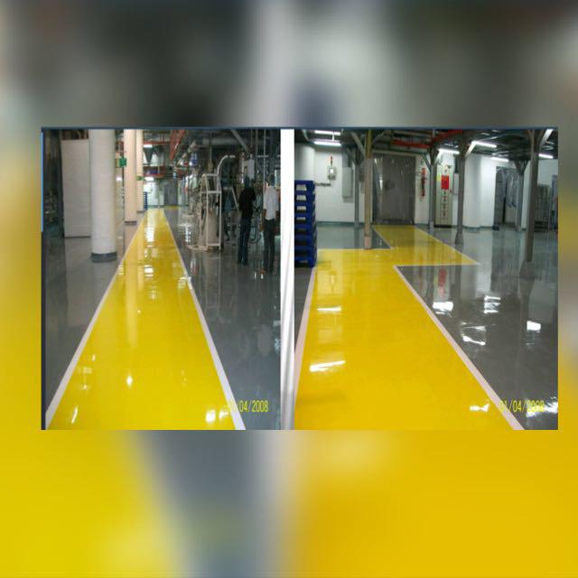 Yellow Safety Line Epoxy Flooring